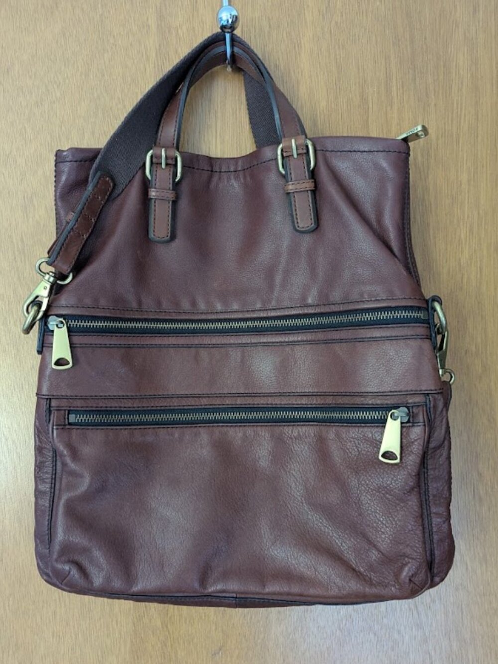 Beautiful Fossil Explorer Foldover Crossbody Leather Bag Messenger Tote Large